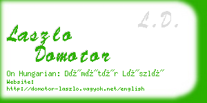 laszlo domotor business card